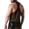 LEADER Débardeur en mesh TANK TOP Noir-Rouge